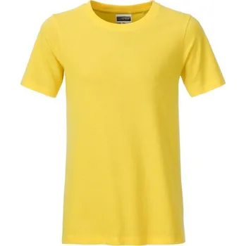 Chlapecké tričko James & Nicholson (Daiber) Klasické chlapecké tričko z biobavlny 8008B - Žlutá | M
