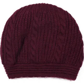 Pokrývka hlavy Zimní angorská čepice Nancy vínová