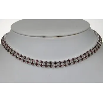 Obojek pro psa Náhrdelníky bižuterie - Obojky - 5801-0101 - S00 - Krystal-stříbro