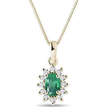 Náhrdelník Smaragdový náhrdelník ve žlutém zlatě s diamanty KLENOTA