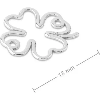 Přívěsek Stříbrný spojovací díl čtyřlístek 13 mm