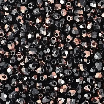 Dětské navlékací korálky Manumi české broušené korálky 3 mm Luster Bronze Half Jet