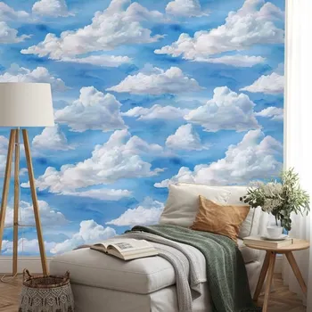 Tapeta Dovido Samolepící fototapeta nadýchané bílé mraky na modré
