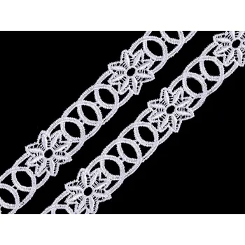 Krajka Vzdušná krajka / vsadka šíře 20 mm METRÁŽ - 1 bílá