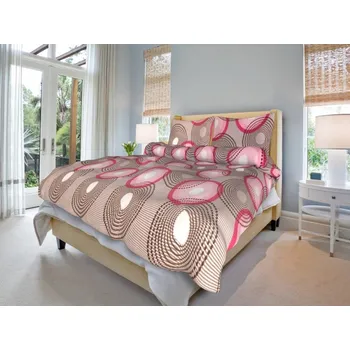 Povlečení Bavlněné povlečení Lenka červená - Na peřinu s polštářem 70x90, 140x200cm