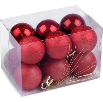 Vánoční dekorace Vánoční baňky Ø30 mm - 3 červená