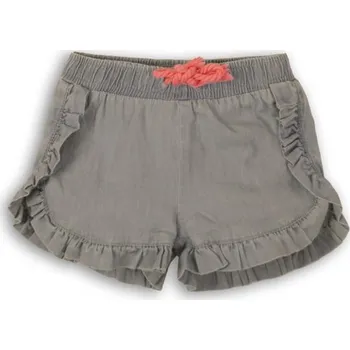 Kraťasy dívčí s volánky, Minoti, Shell 5, šedá - 86/92 | 18-24m