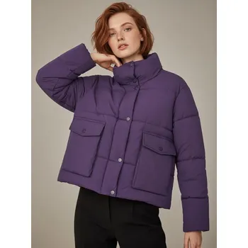 Sinsay - Prošívaná puffer bunda - tmavě fialová - 9807A-49X - 9807A-49X-XXS