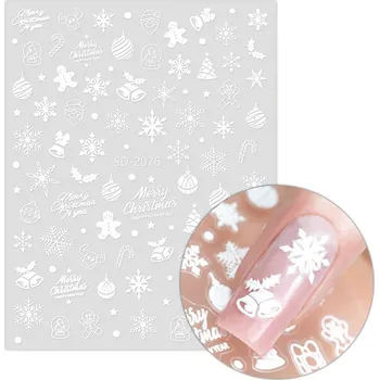 Umělé nehty Molly Nails Vánoční samolepky na nehty 3D sněhový perníček, baňky SD2076