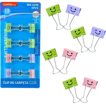 Modelovací hmota LEAN Sada Kancelářských Klipů na Papíry Barevné Smajlíky 8ks 19mm