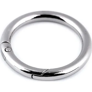 Karabina / kroužek na klíče Ø32 mm - 1 nikl