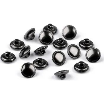 Knoflík Knoflík kovový velikost 20" 50 kusů - 2 nikl černý