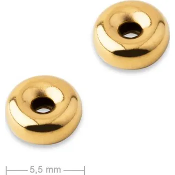 Přívěsek Stříbrný distanční kroužek 5,5 x 2,5 mm pozlacený 24K zlatem
