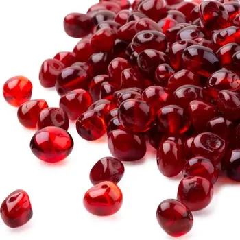 Přívěsek Jantarový organický korálek červený