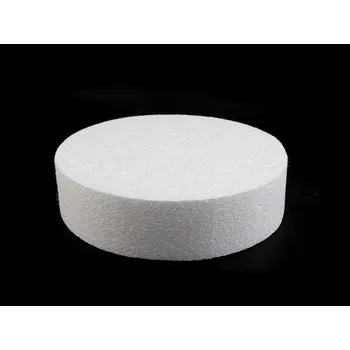 Vánoční dekorace Dortový korpus / podstavec Ø20 cm polystyren - bílá