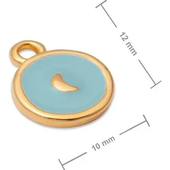 Přívěsek Manumi přívěsek půlměsíc s modrým smaltem 12x10 mm pozlacený