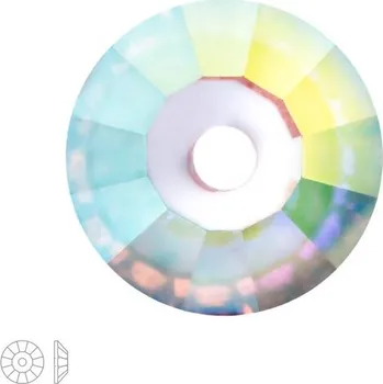 Dětské navlékací korálky Preciosa MC našívací šatonová růže VIVA12 4 mm Crystal AB