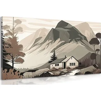 Obraz Dovido Obraz skandinávská chata v horách