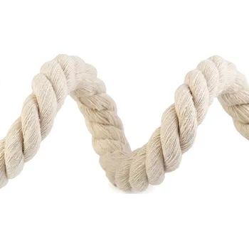 Příze Bavlněná šňůra kroucená Ø18 mm METRÁŽ - režná světlá