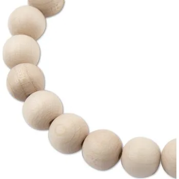 Dětské navlékací korálky Manumi české dřevěné korálky 14 mm přírodní