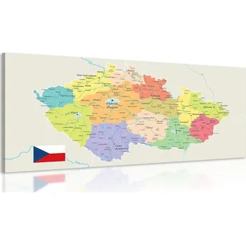Obraz Dovido Obraz stylová mapa Česka s vlajkou