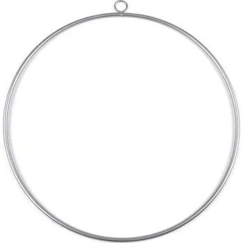 Lapač snů Kovový kruh na lapač snů / k dekorování Ø50 cm - 4 stříbrná tmavá mat