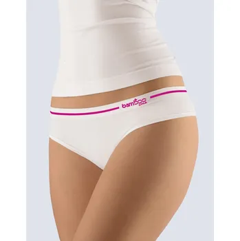 Kalhotky Francouzská tanga Bamboo - bílá višňová - S/M