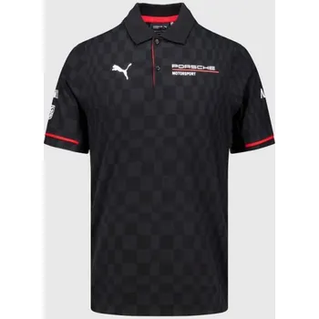 Pánské tričko Puma Týmová polokošile Porsche Motorsport s logy sponzorů Velikost: M