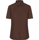 James & Nicholson (Daiber) Dámská košile s krátkým rukávem JN679 - Hnědá | S