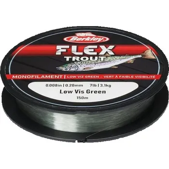 Nástraha Berkley Vlasec Flex Trout Transparent Green 150m - 0,16mm 2,1kg
