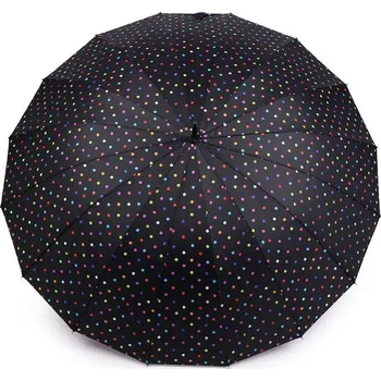 Velký deštník pro rodinu s puntíky - 4 černá