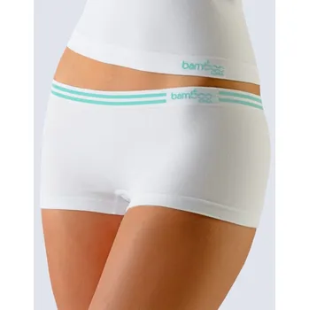 Kalhotky Dámské bokové boxerky Bamboo - bílá višňová - S/M