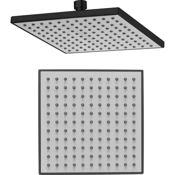 Sprchový panel AQUALINE Hlavová sprcha, 200x200mm, ABS/černá mat SC164B