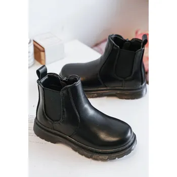 Dívčí obuv Boto Dětské Kůže zateplené boty Porky Barva: Černá, Velikost: 31