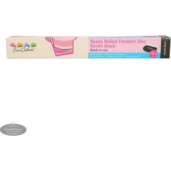 FunCakes Hotová černá vyválená potahovací hmota Raven Black připravená k okamžitému potahování - 430 g