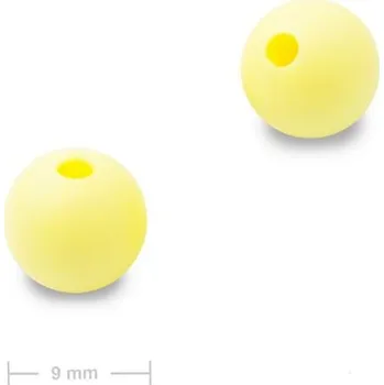 Dětské navlékací korálky Silikonové kulaté korálky 9 mm Icecream Yellow