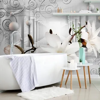 Tapeta Dovido Tapeta magnolie s abstraktním pozadím