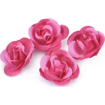 umělá květina Umělý květ růže Ø35 mm 4 ks - 4 růžová