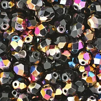 Dětské navlékací korálky Manumi české broušené korálky 6 mm Vitex Jet