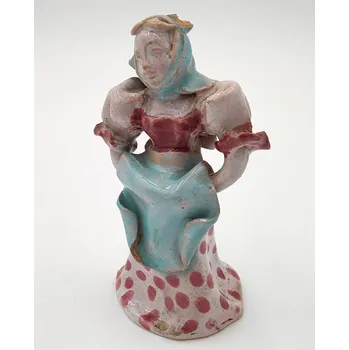 Krásná stará hliněná glazurovaná dekorační soška 12cm (Dekorace - soška)