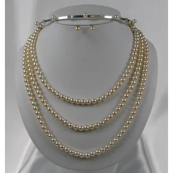 Dětské navlékací korálky Soupravy bižuterie - Korálky a perličky - 7201-0008+7202-0007+5806-0029 - MS01 - Bílé perly,krystal - stříbro