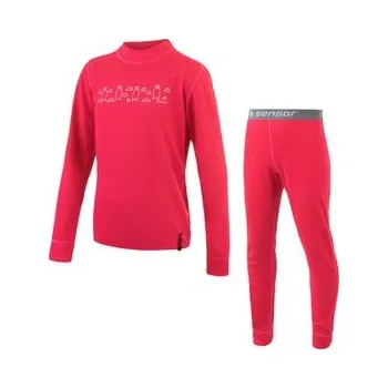 Sensor Dětský set Sensor Double Face triko DR + kalhoty DN Bears červená