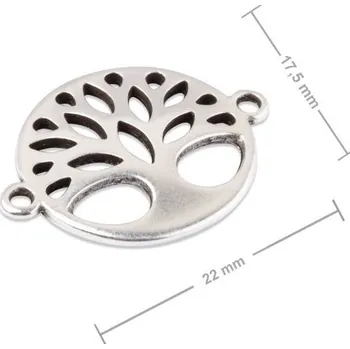Přívěsek Manumi spojovací díl strom života 22x17,5 mm postříbřený