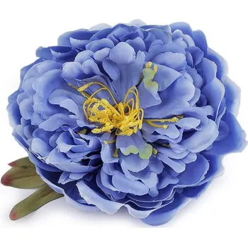 umělá květina Umělý květ pivoňka s pestíky - 5 modrá nebeská