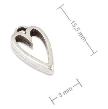 Přívěsek Manumi přívěsek srdce 16x8 mm postříbřený