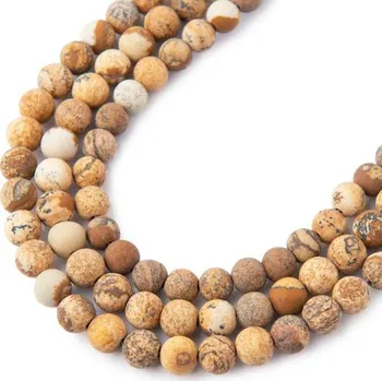 Dětské navlékací korálky Korálky z minerálu Jaspis obrázkový matný 4 mm