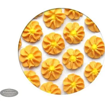 Jedlá dekorace na dort Frischmann Cukrová dekorace - Gerbery 28 ks oranžové / žluté