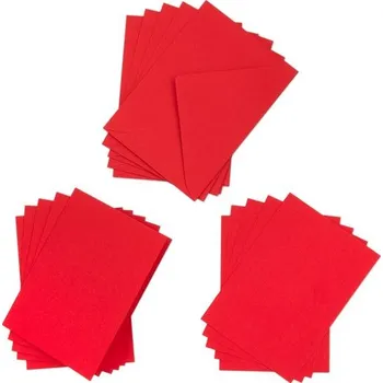 Sada přání s obálkami červená 5 ks