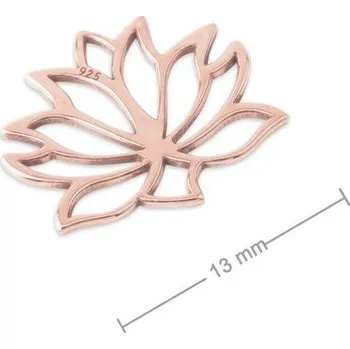 Přívěsek Stříbrný spojovací díl lotus 13 mm pozlacený 18K růžovým zlatem