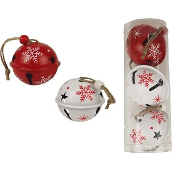 Vánoční dekorace Kovové rolničky, 3 ks K2912 - dia 6.5 x 5 cm